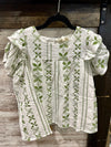 Girls Green Embroidered Top