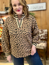 Leopard Puff Sleeve V Neck
