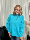 Aqua Mock Neck Sweater