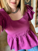 Plum Square Neck Top