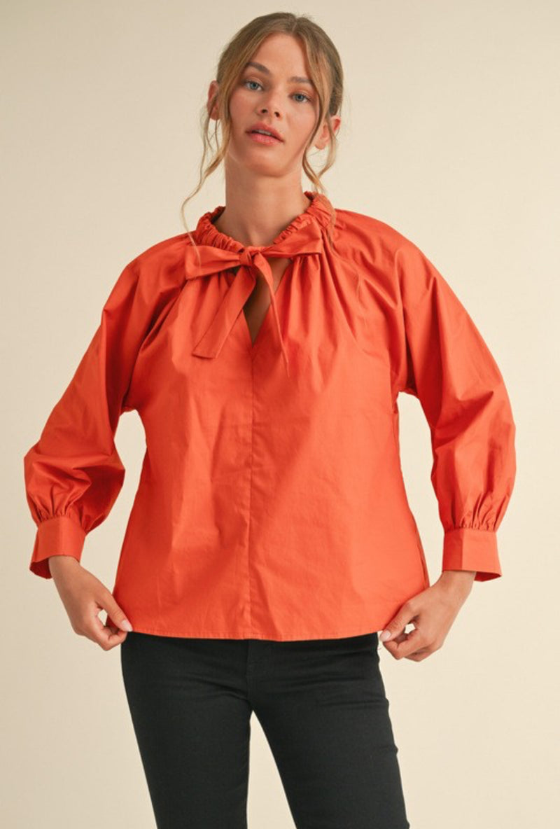 Rust Bow Tie Top