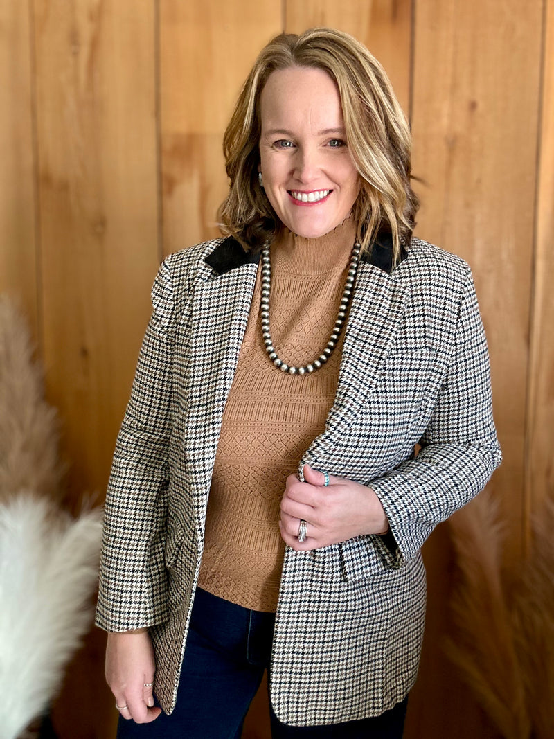 Classy Houndstooth Blazer