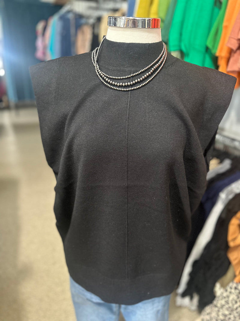 Black Sleeveless Sweater