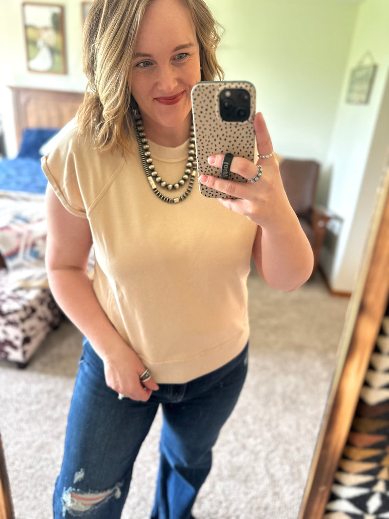 Taupe Sweatshirt Top