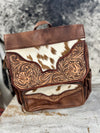 Brown Cowhide / Tooled Leather Backpack