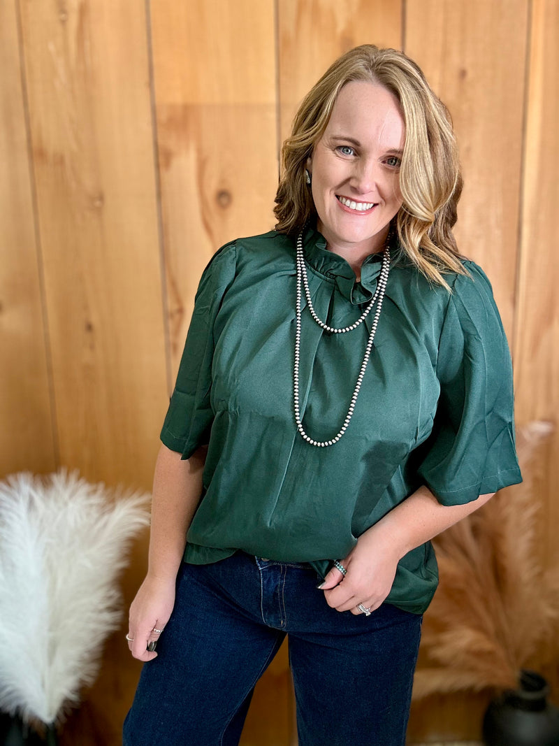 Half Sleeve Top - Hunter Green