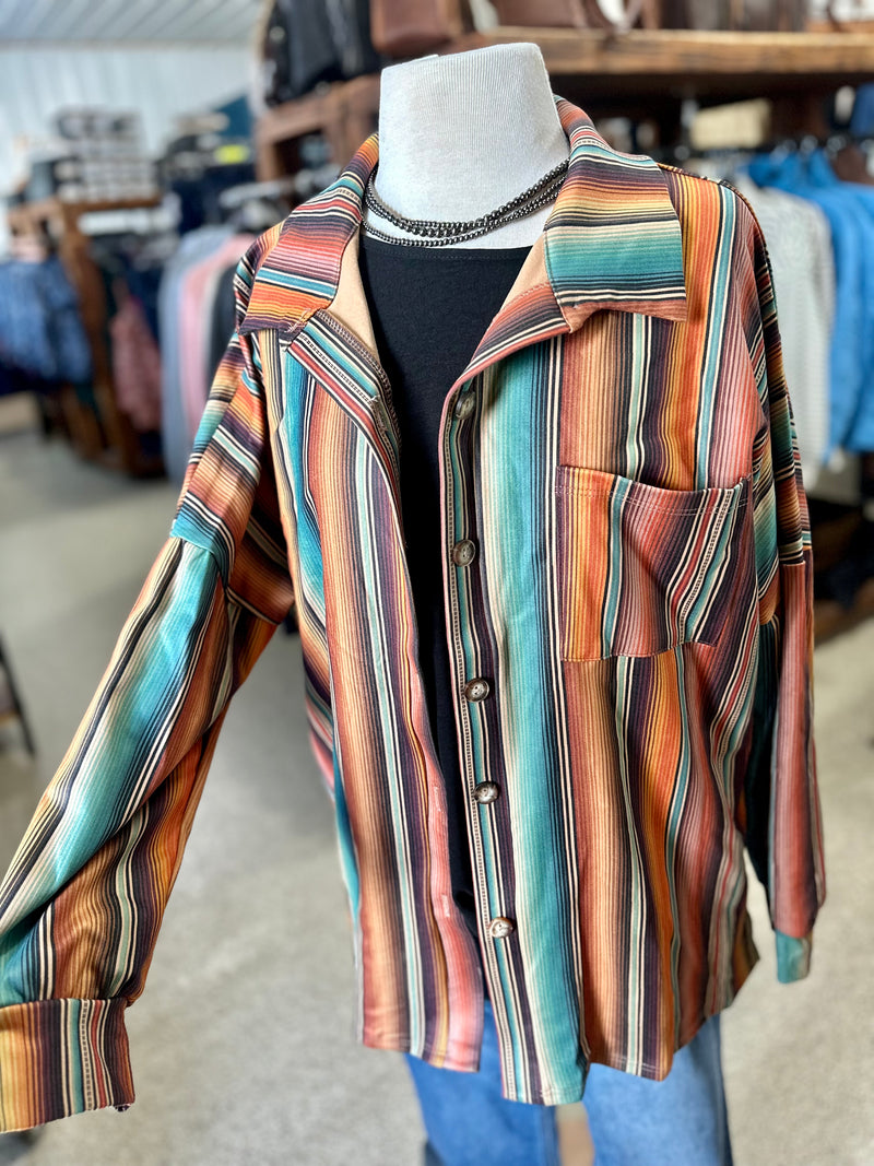 Serape Button Down Shirt/Jacket