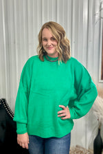 Kelly Green Mock Neck Sweater