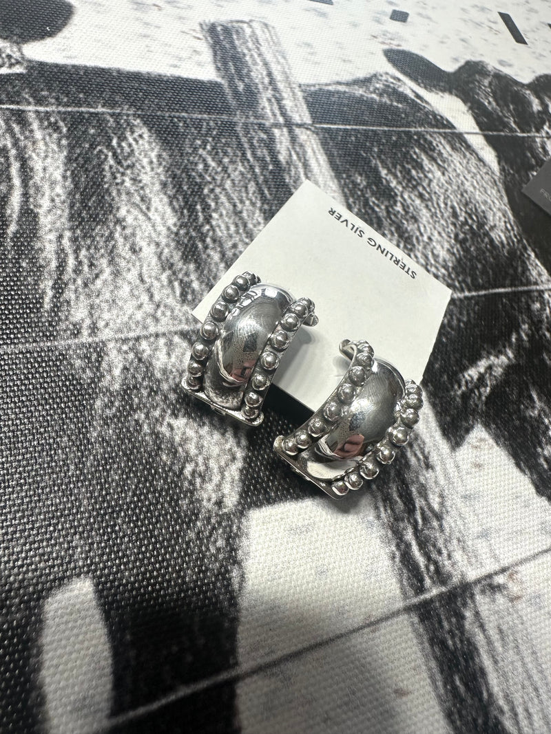 Sterling Hoop Clip Back Earrings