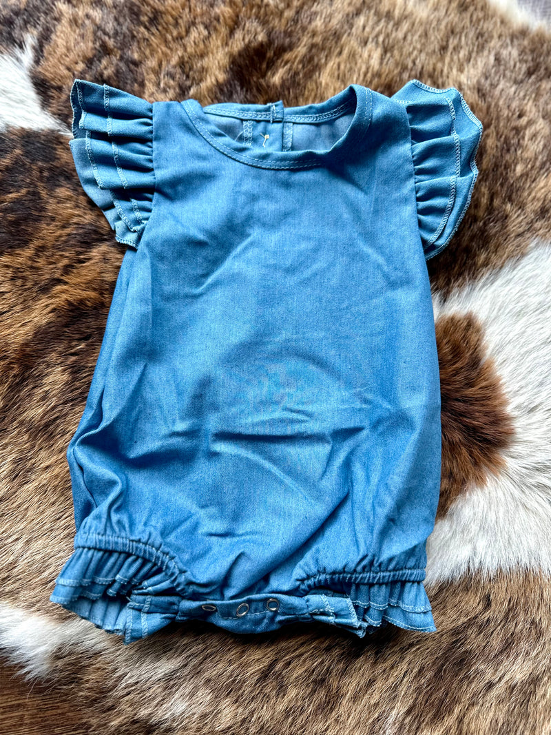 Girls Denim Romper