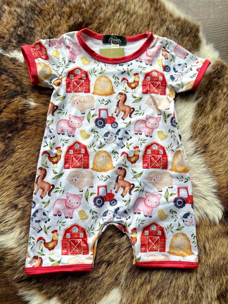 Boys Barnyard Romper