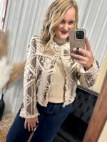 Aztec Jacquard Frayed Edge Jacket