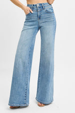 Risen High Rise Wide Front Yoke Jeans