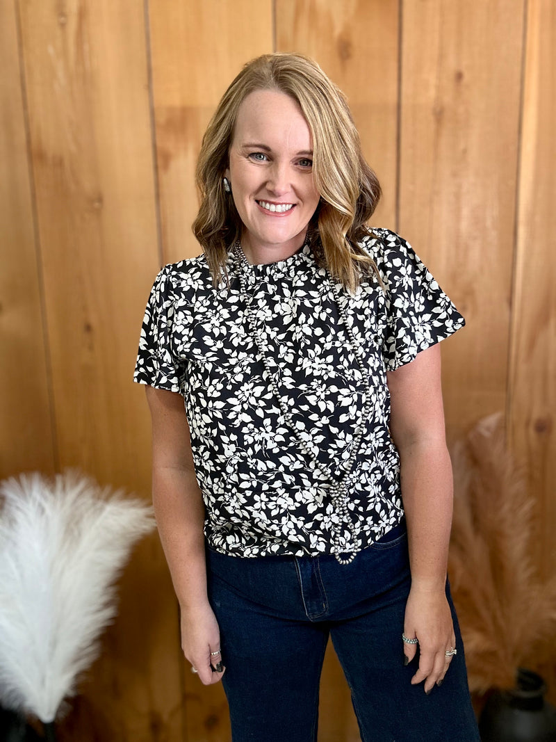 Black Floral Top