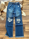 Kan Can Fray Hem Distressed Jeans