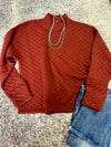 Textured Sweatshirt Top - Burgundy