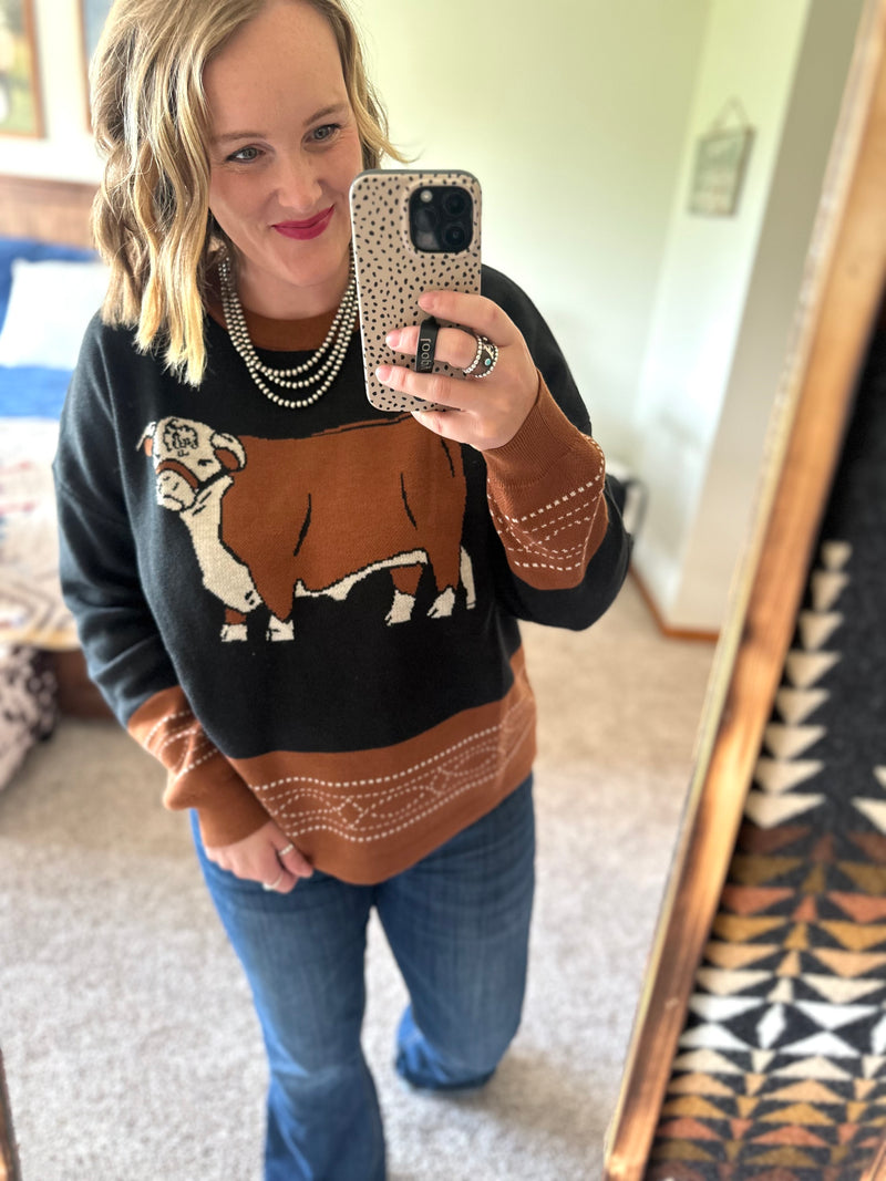 Rowdy Rojo Hereford Sweater