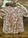 Earthy Floral Embroidered Top