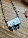 Bar Necklace - White Buffalo & Sterling Silver option 2