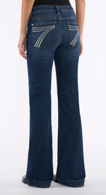 7 For All Mankind Dojo 1BY - green/blue stitch