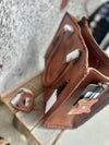 Brown Tooled Leather Tote