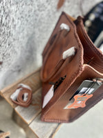 Brown Tooled Leather Tote