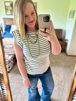 Blue Striped Boxy Tank