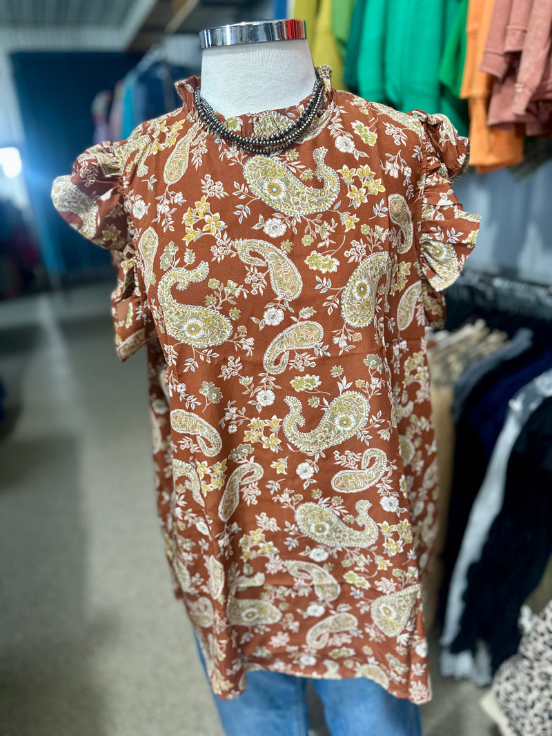 Rust Paisley Top