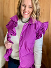 Violet Ruffle Puffer Vest