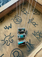 Whit Buffalo / Turquoise Mini Bar Necklace