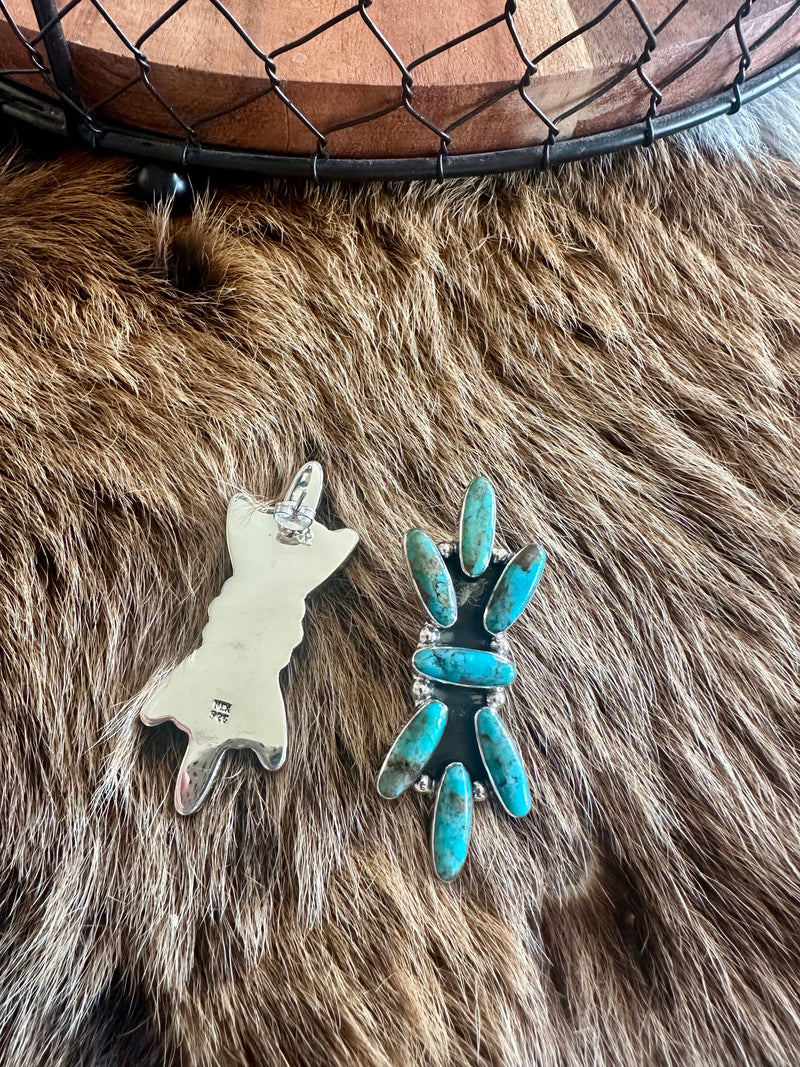 Turquoise Long Cluster Earrings