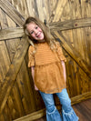 Girls Taupe Dot Top