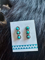 3 Turquoise Stone Bar Earrings