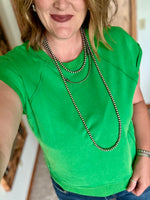 Green Sweatshirt Material Top