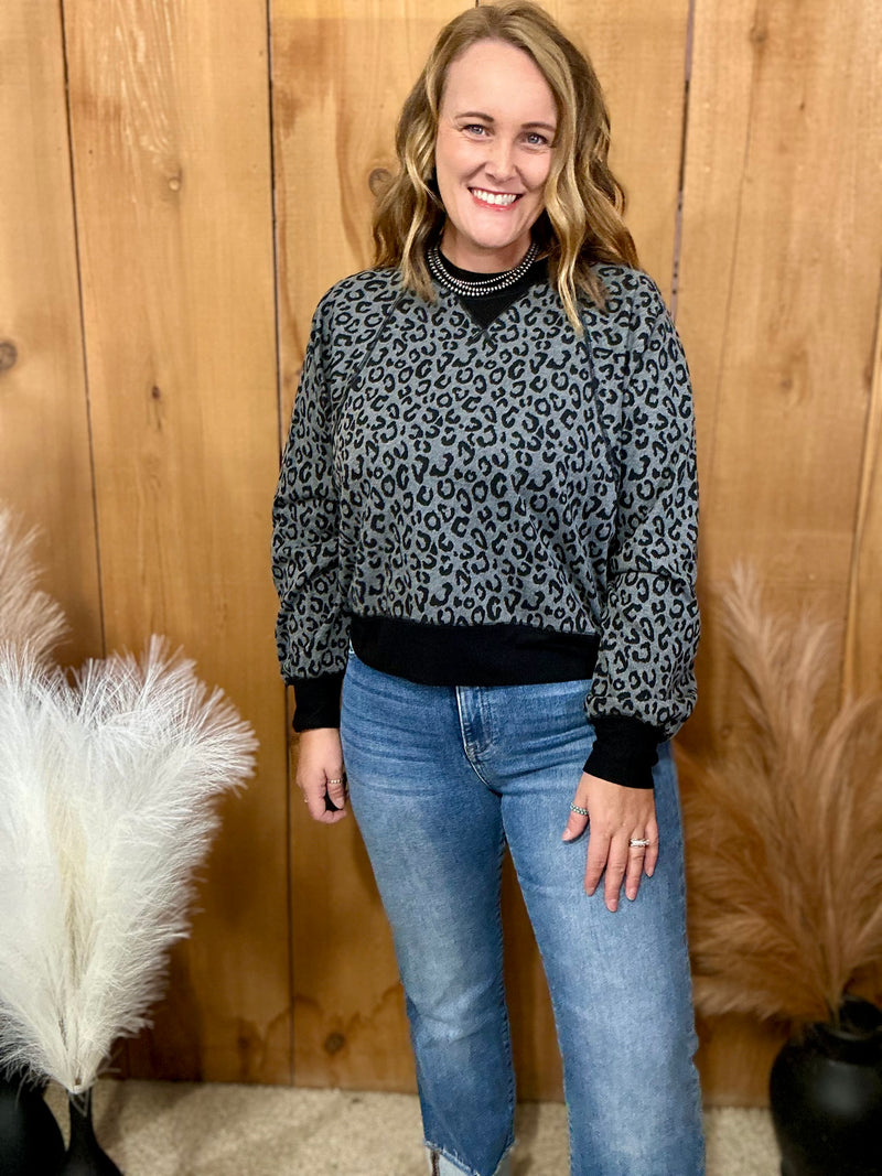 Black Leopard Print Top