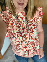 Orange Dot Print Top