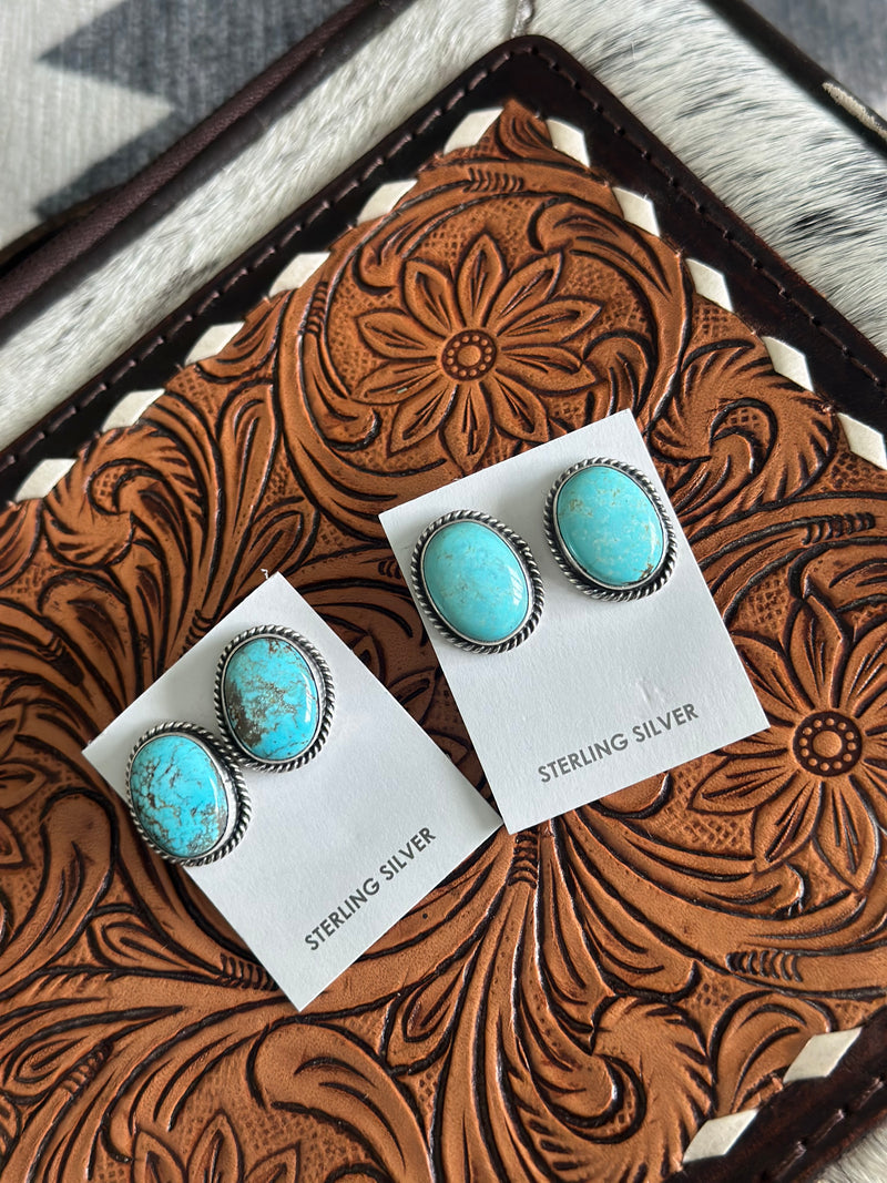 #8 Turquoise Stud Earrings
