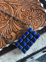 Blue Lapis Multi Stone Bar Necklace
