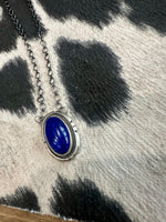 Lapis Pendant Chain Necklace