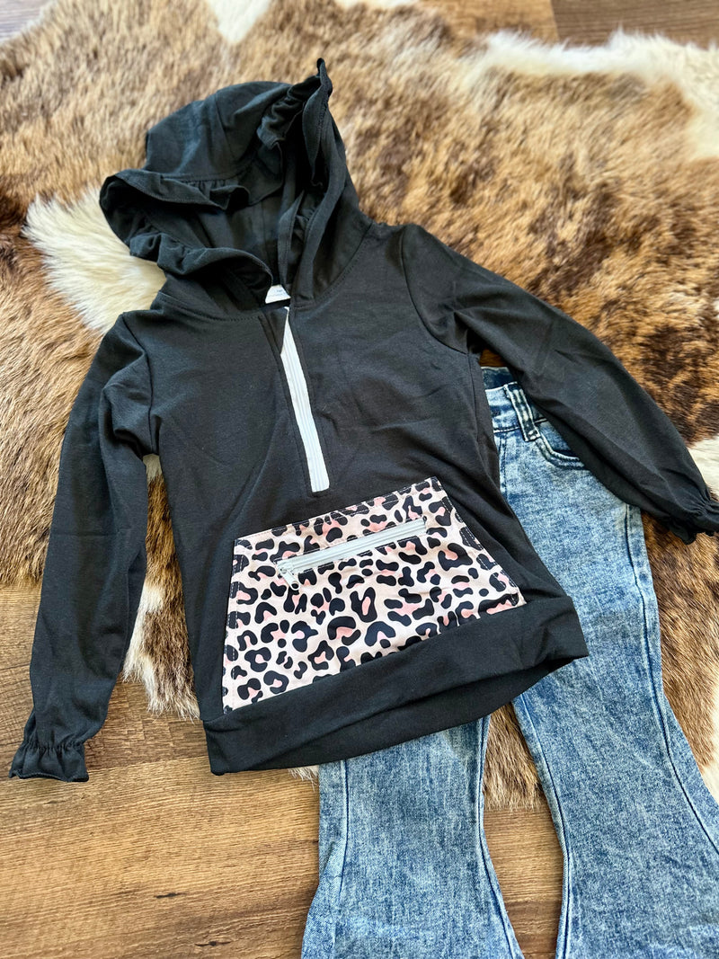 Girls Leopard Hoodie