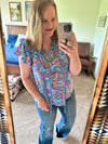 Blue Paisley Top