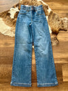 Risen Double Button Wide Leg Jeans
