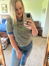 Striped Top - Black/Blue