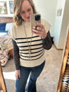 Ivory / Black Striped Sweater Top