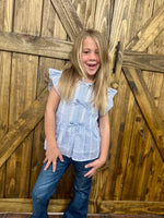 Girls Blue Bow Top