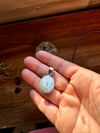 Round Pendant - sterling silver with bumblebee jasper