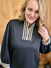 Black Quilted Quarter Zip
