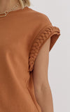 Braided Detail Top - Rust