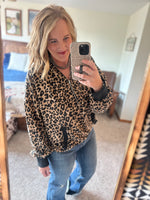 Leopard Hooded 1/4 Zip