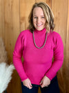 Raspberry Mock Neck Sweater
